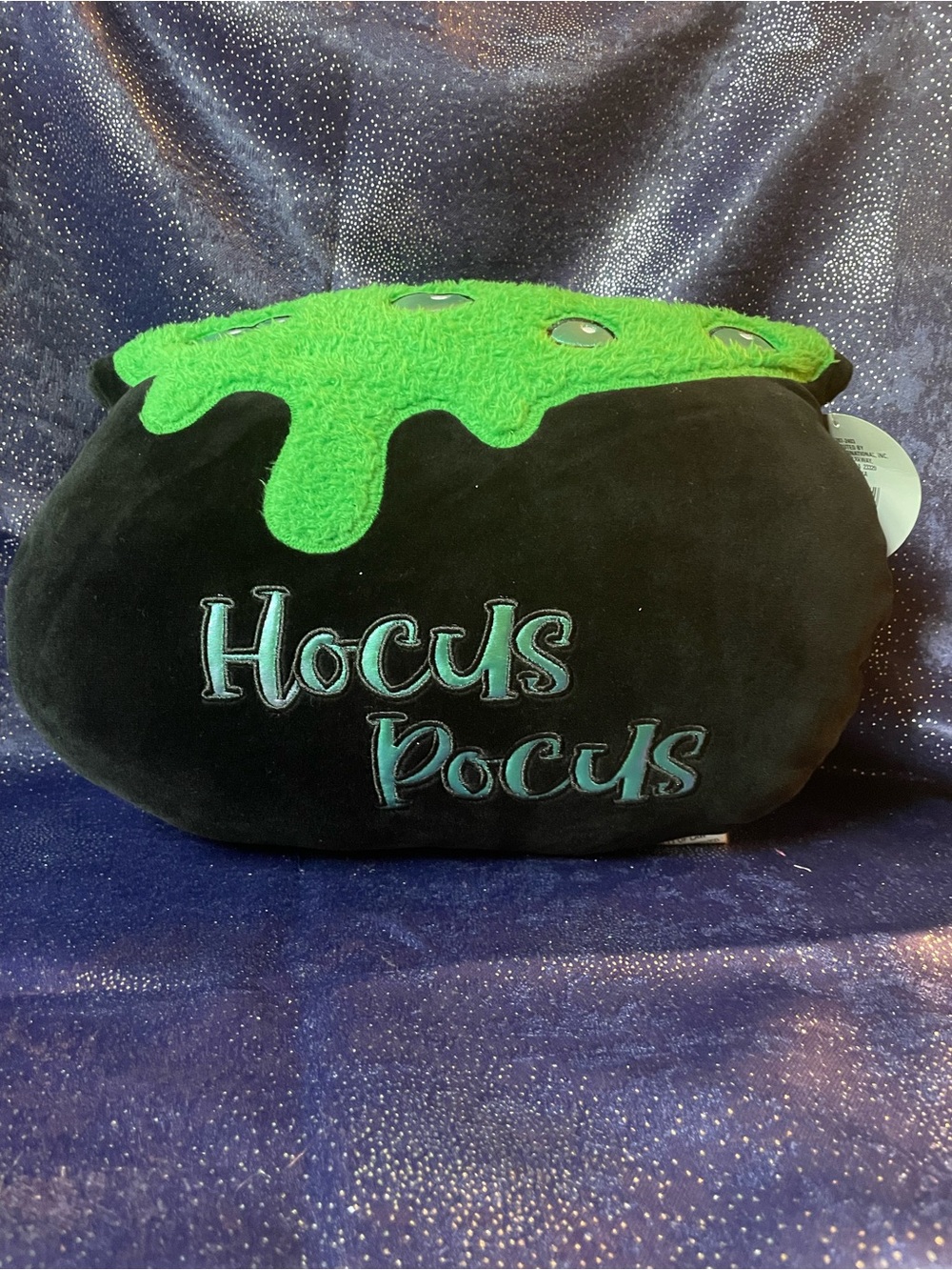 Hocus Pocus Black & Green Cauldron Plush Pillow
